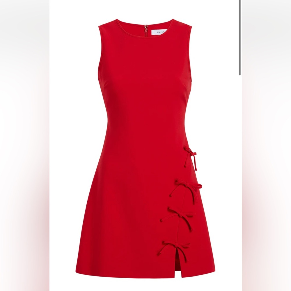 Likely Red Dress with Side Bow Details